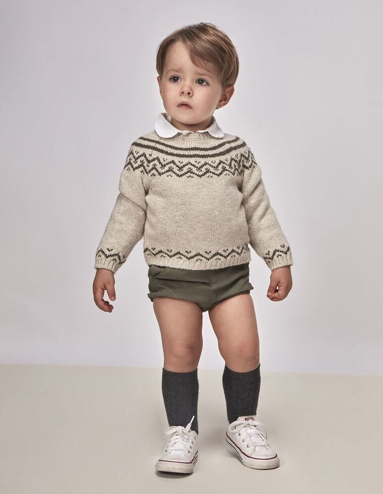 Pull Jacquard Pierre M&eacute;lang&eacute;e