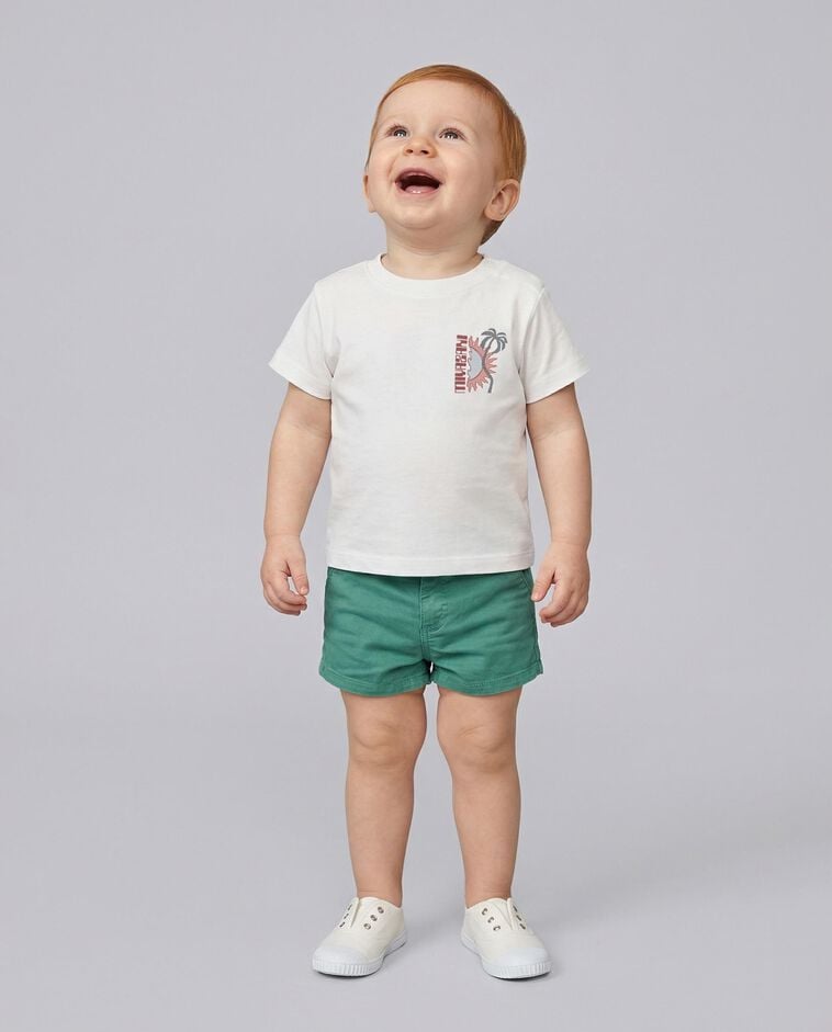 T-shirt imprim&eacute; surf blanc