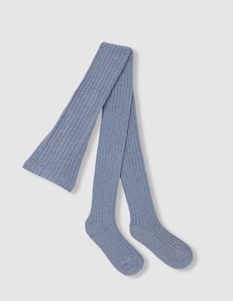Collants basiques côtelés bleus