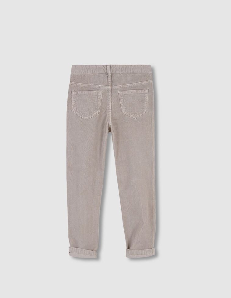 Sandfarbene Five-Pocket-Hose mit verstellbarer Taille
