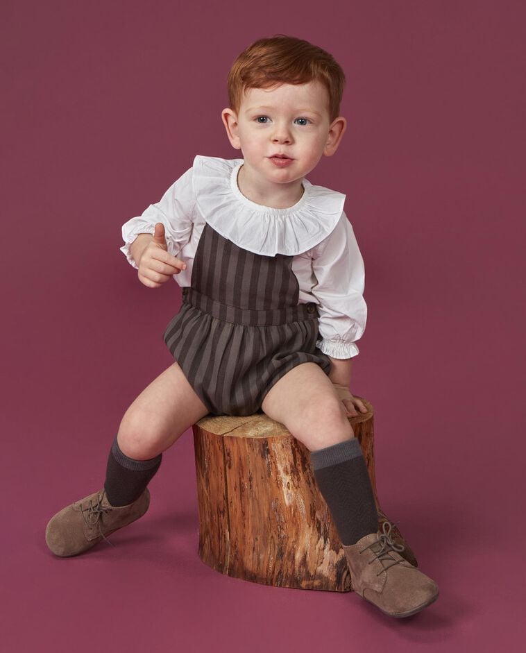 Body blanc style blouse avec col volant b&eacute;b&eacute;
