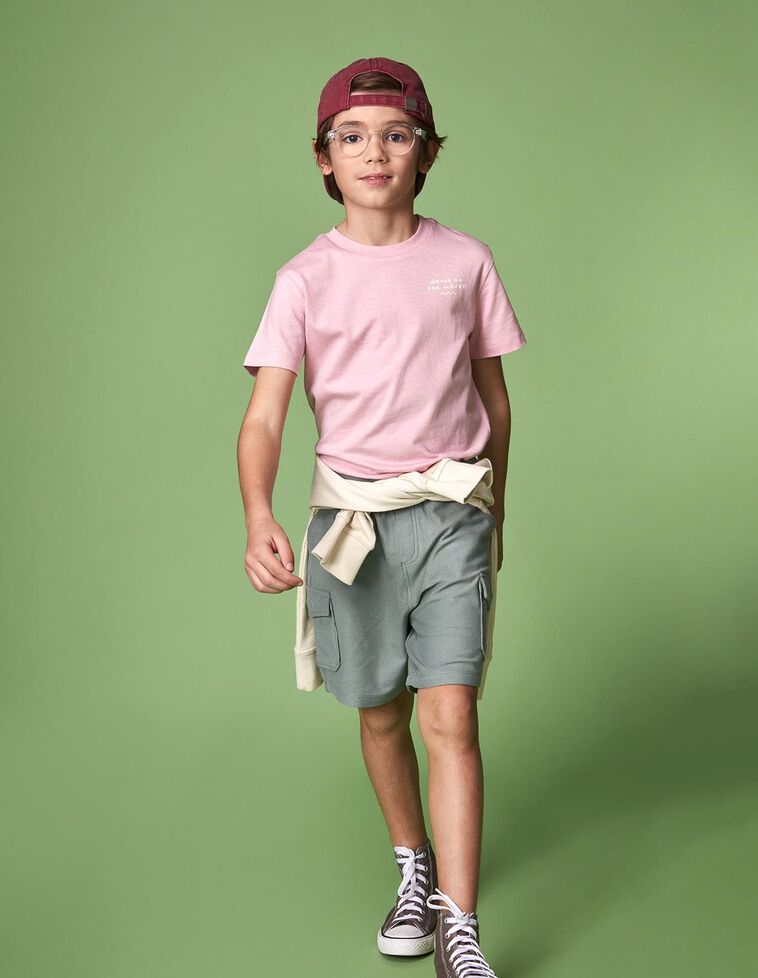 T-shirt rose imprimé crocodile