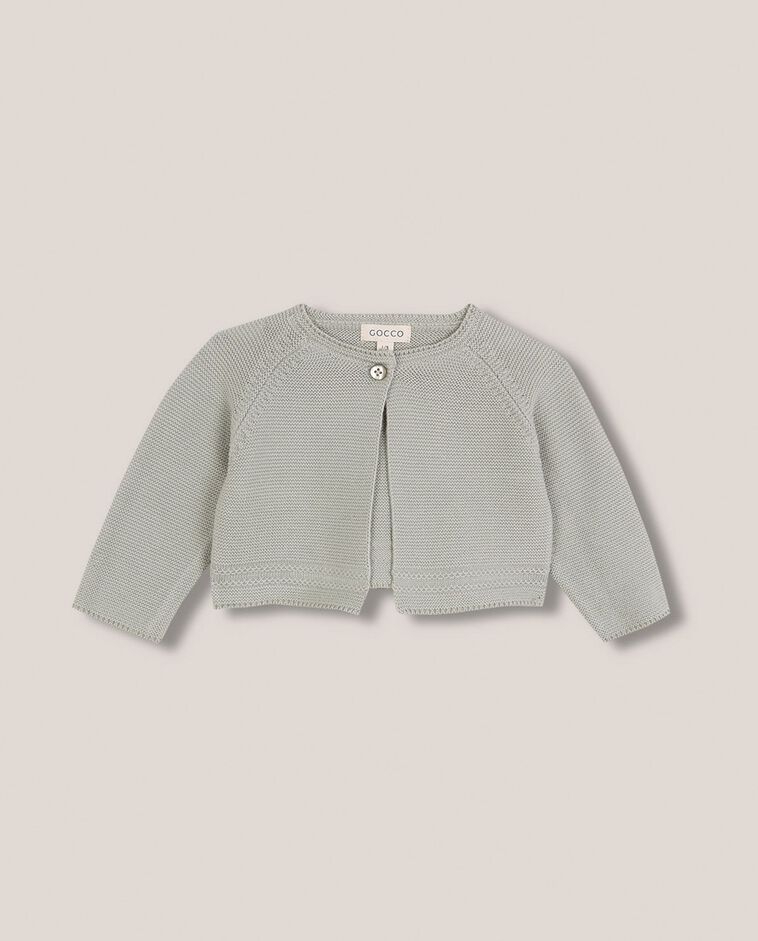 Giacca con trecce in maglia verde