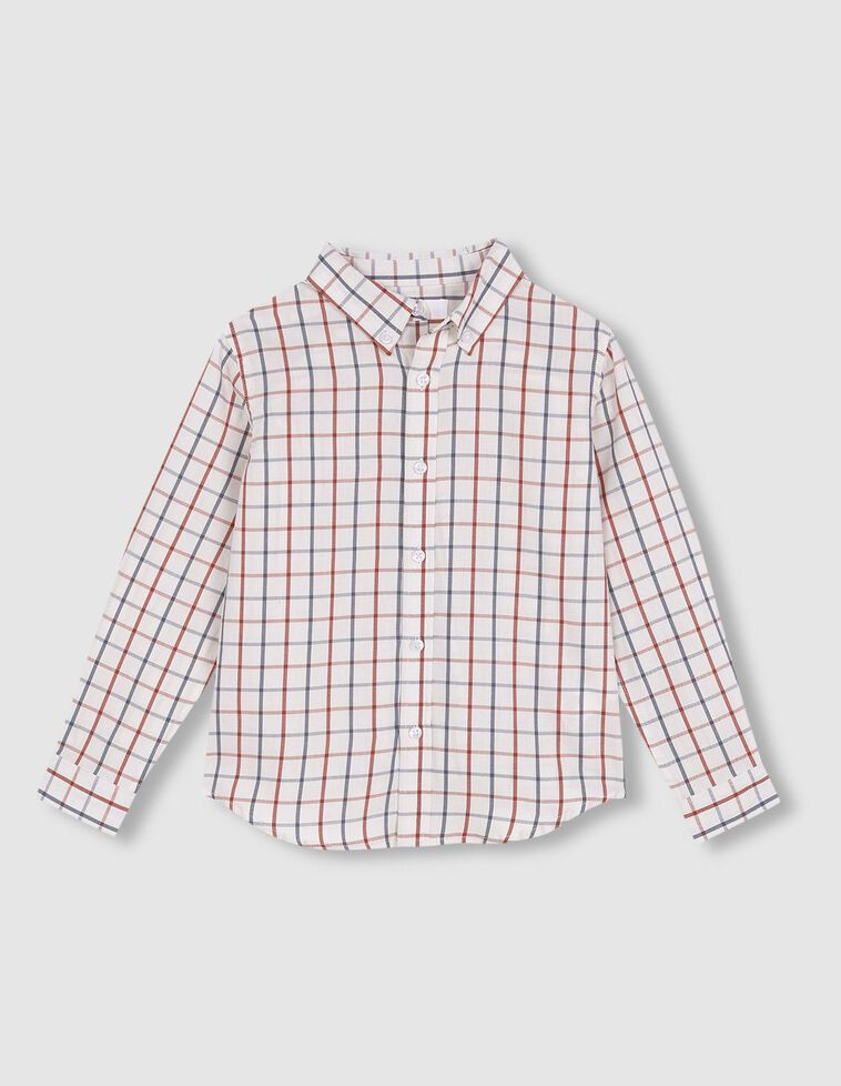 Camicia a quadri bianco