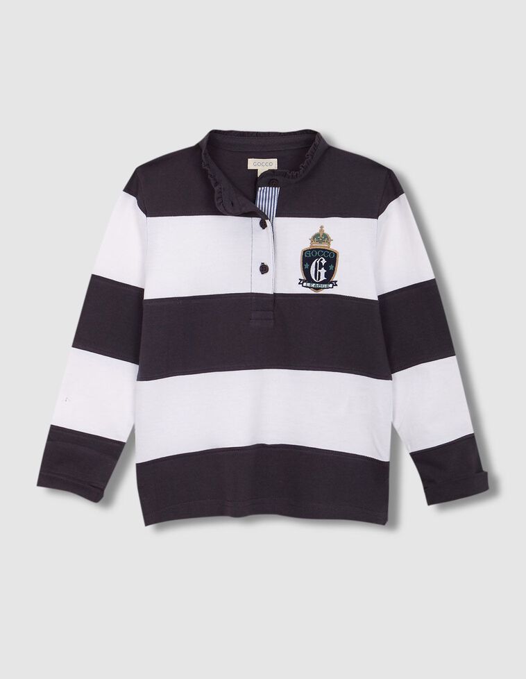 Polo a righe blu