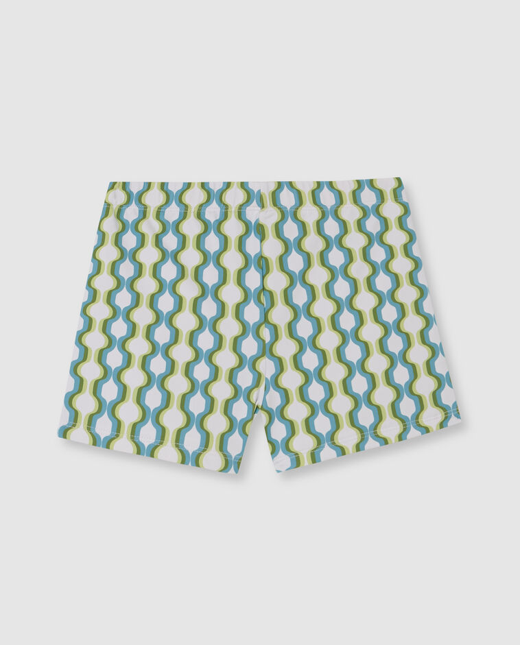 Maillot de bain imprim&eacute; g&eacute;om&eacute;trique bleu-vert