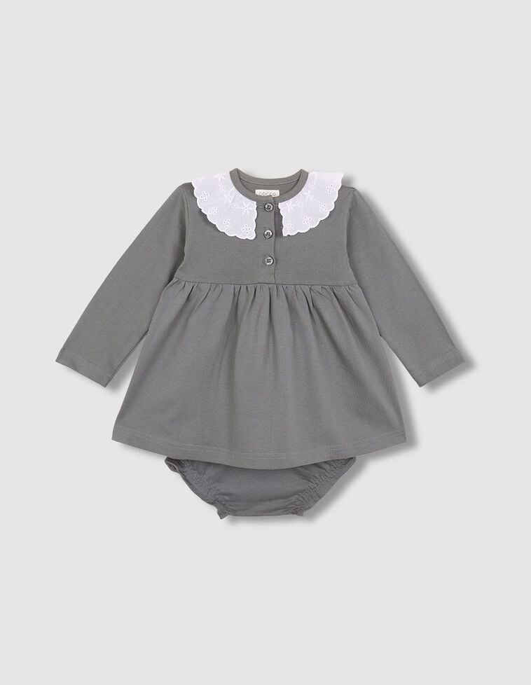 Polo-Kleid aus Piqué, in Dunkelgrün