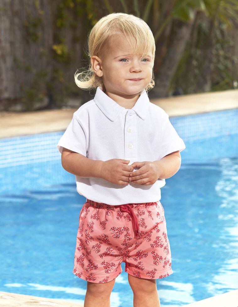 Maillot de bain rose imprimé homard
