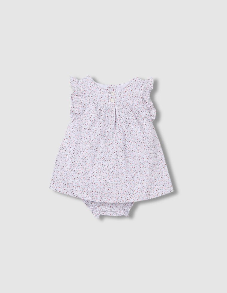 Vestido com estampado de florinhas  cinza clara
