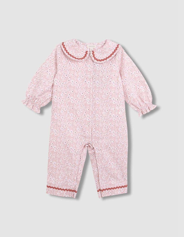 Pigiama stampato a fiori rosa