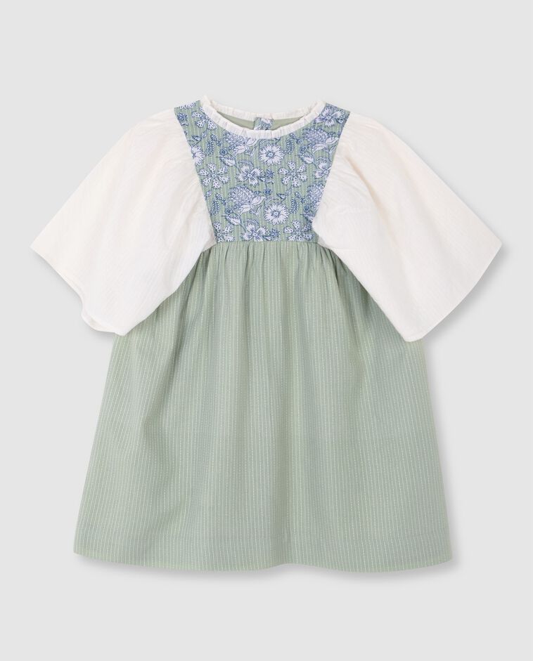 Robe &agrave; empi&egrave;cement imprim&eacute; verte