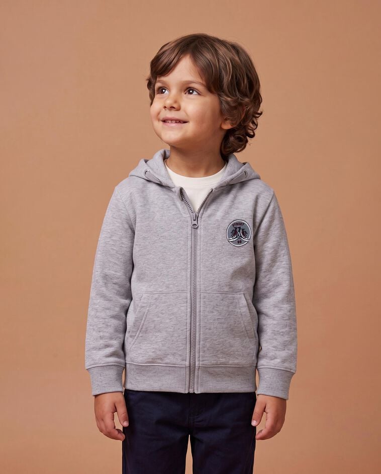 Sweatshirt cinzenta com fecho menino