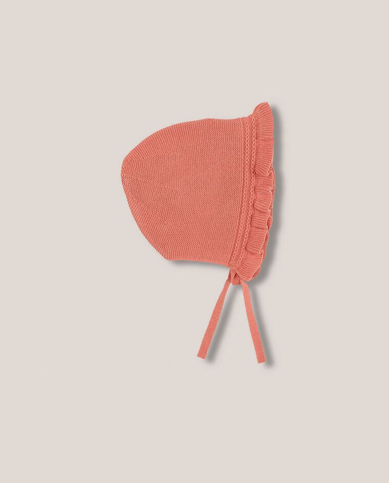 Haube mit R&uuml;schen in Rosa