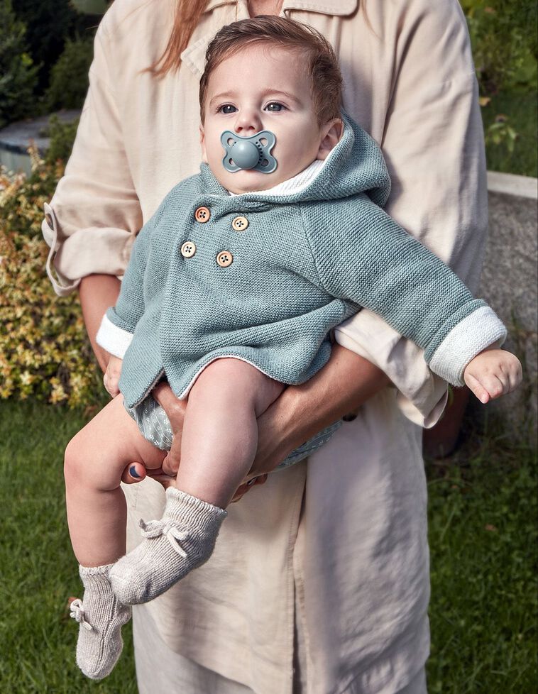 Cappotto In Maglia Reversibile Verde Secco
