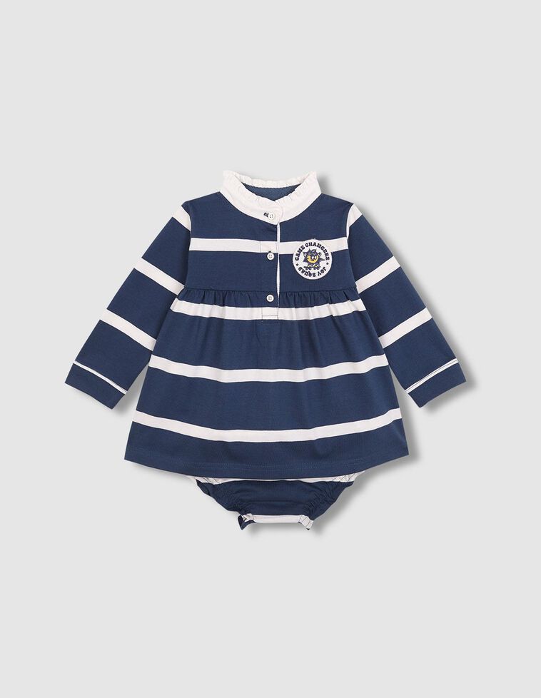 Robe polo avec patch graphique bleu