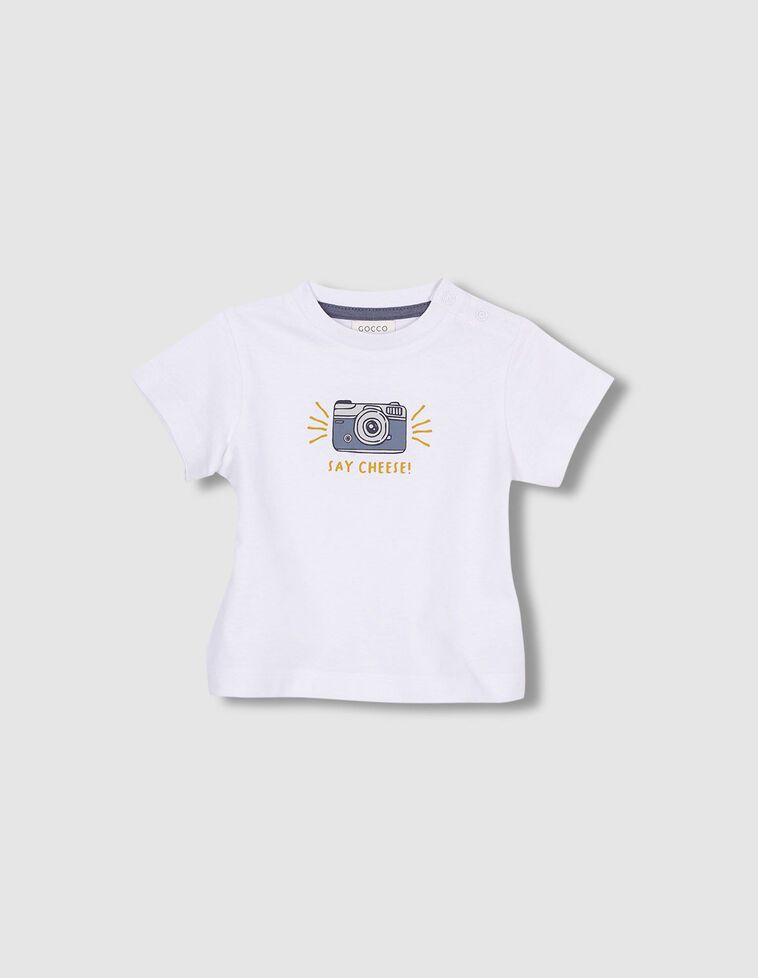Maglietta print fotocamere color bianco 