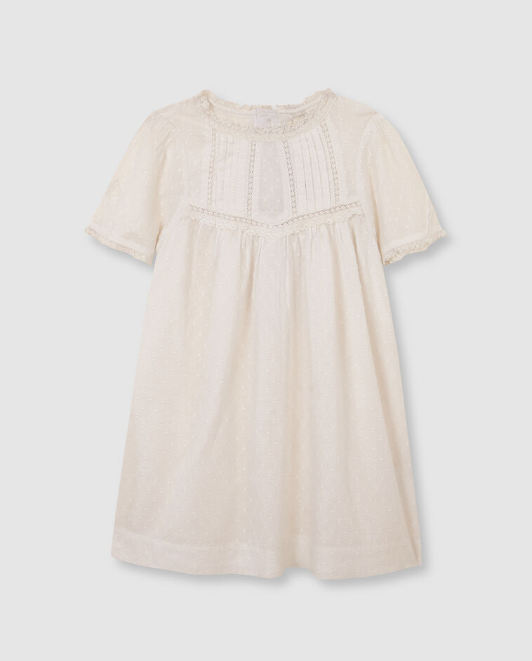 Robe avec bretelles brod&eacute;es blanche