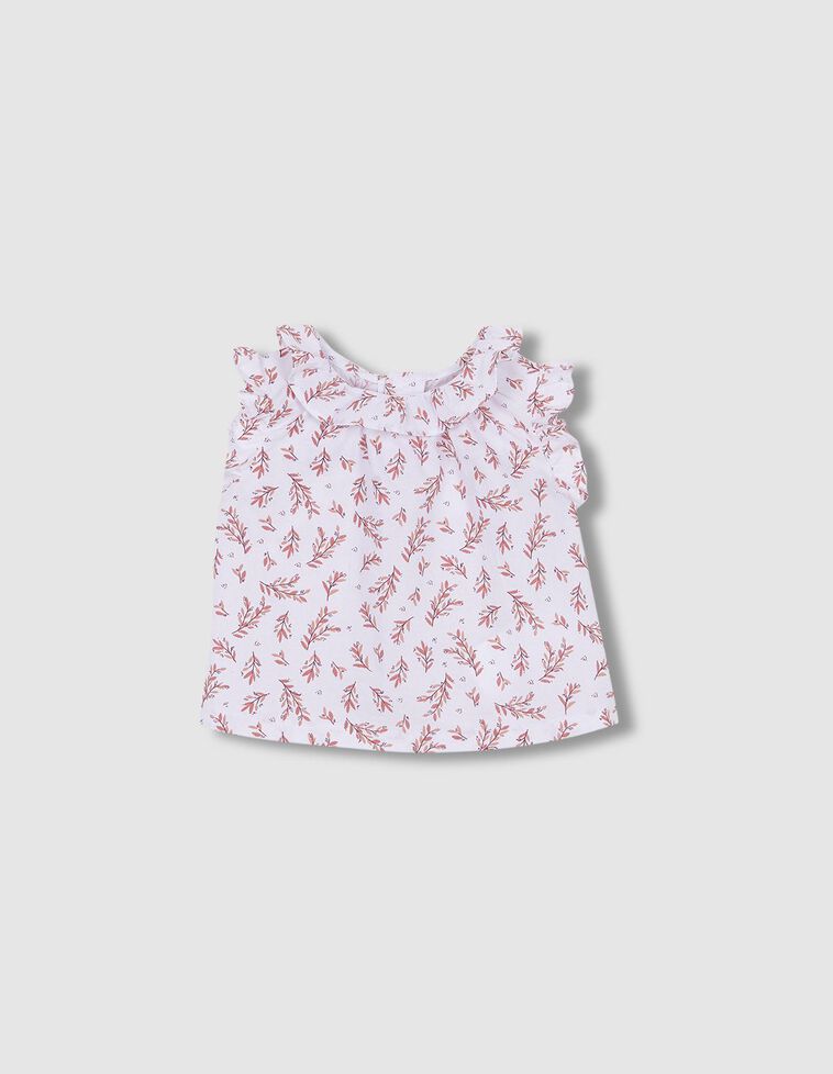 Blusa com folho na gola  branca