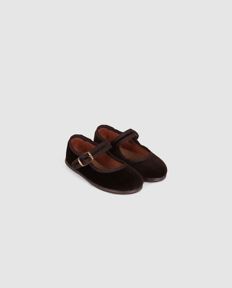 Scarpe Mary Jane in velluto da neonata