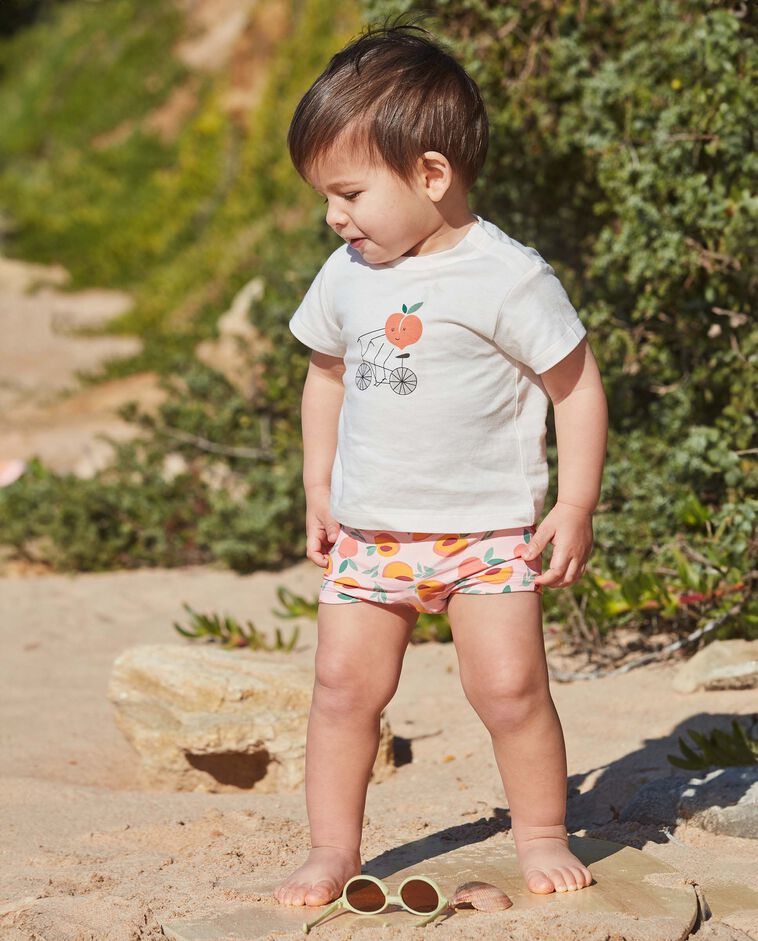Maillot de bain &agrave; imprim&eacute; p&ecirc;ches rose