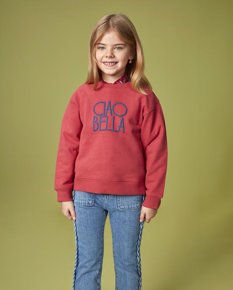 Sweat &agrave; motif corail