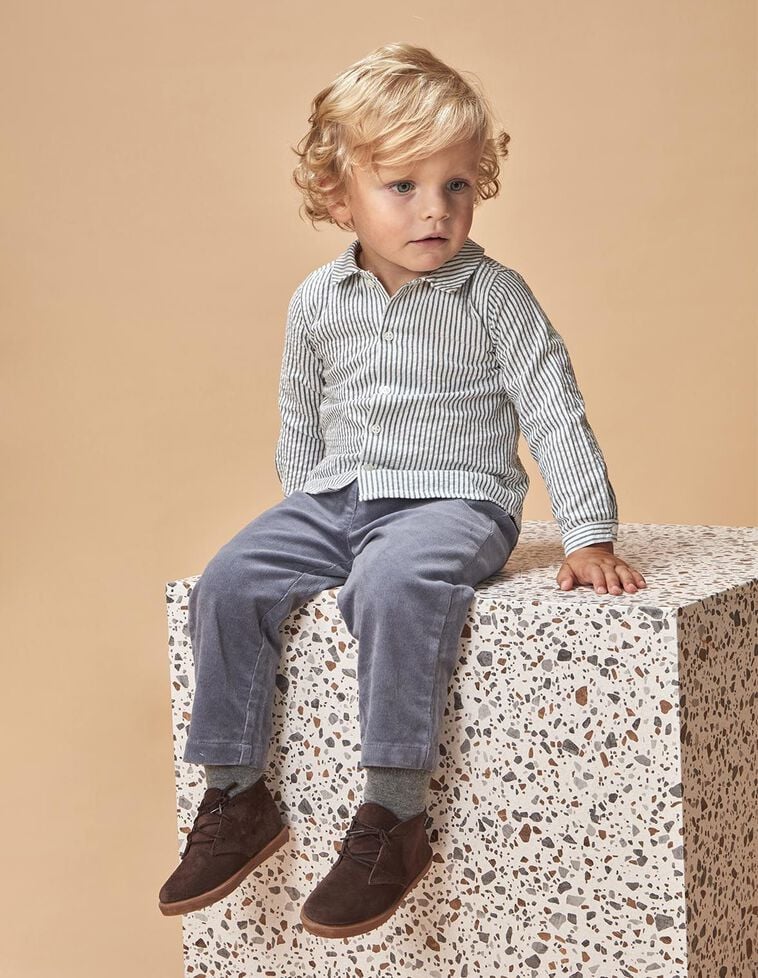Chemise à rayures bleu clair