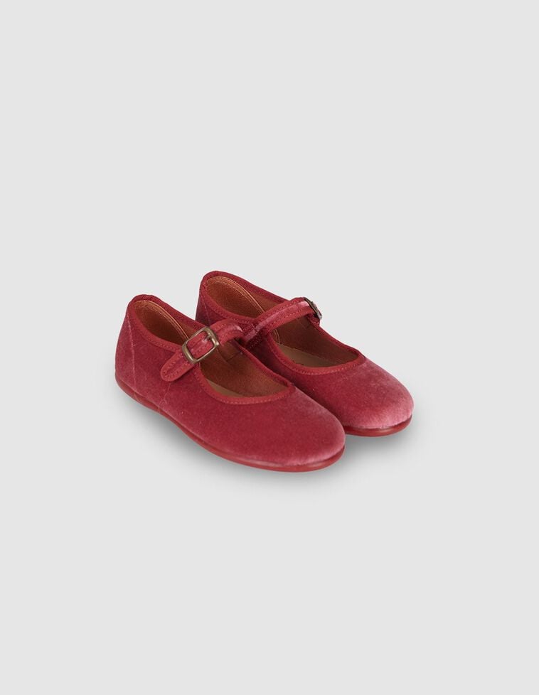 Ballerines en velours rose