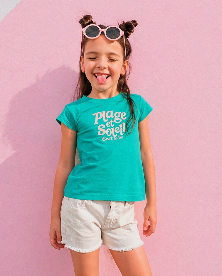 T-shirt vert &agrave; imprim&eacute; vert