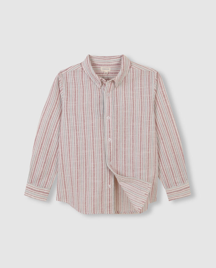 Chemise blanche &agrave; rayures gar&ccedil;on