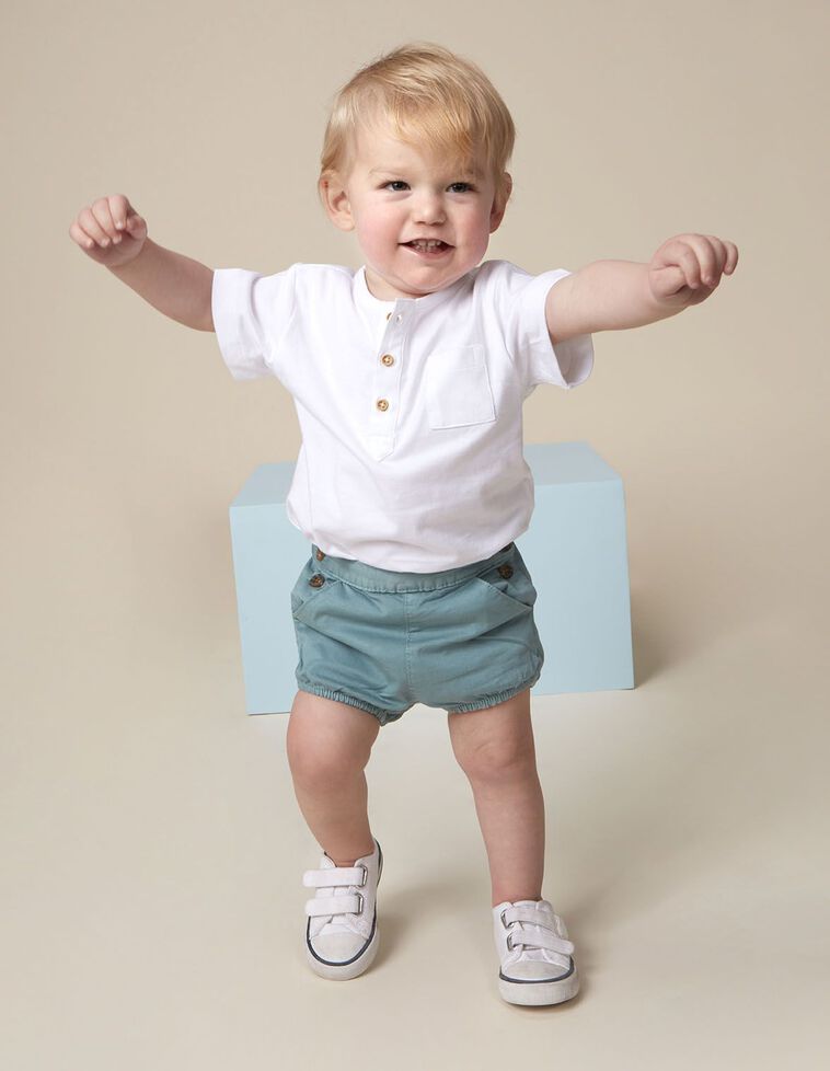 Pantaloni harem in twill azzurri