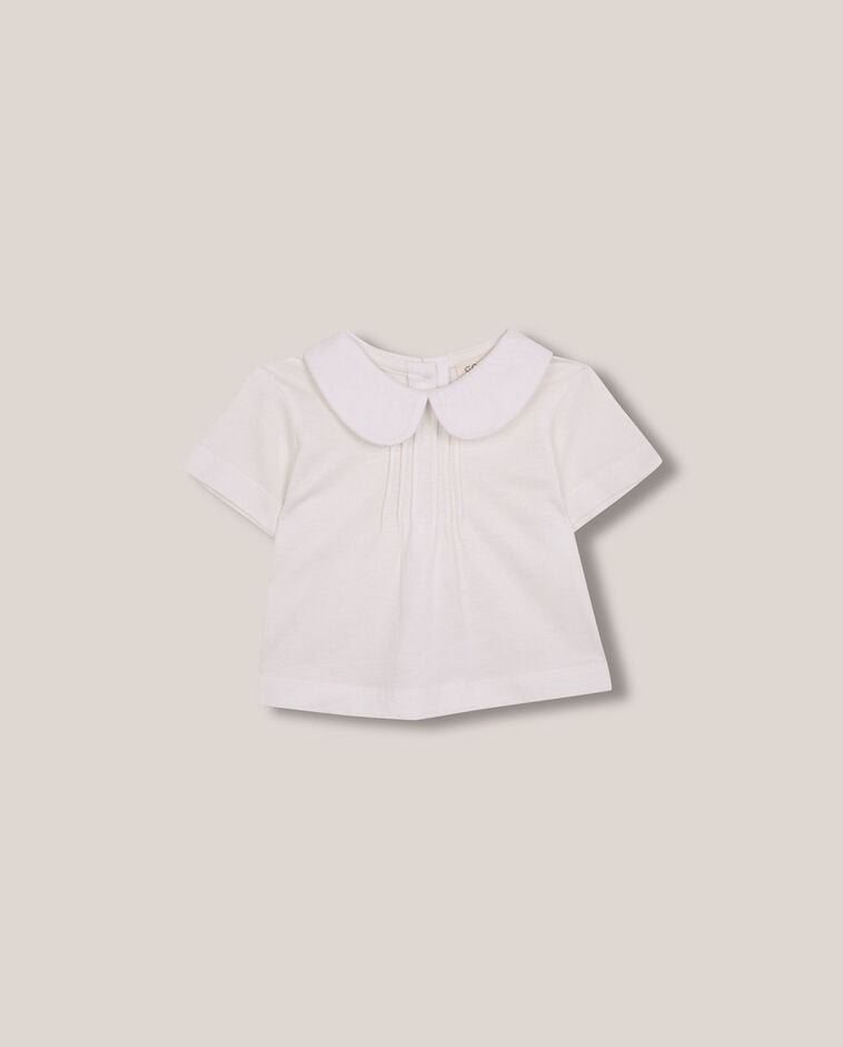 T-shirt &agrave; col b&eacute;b&eacute; blanc