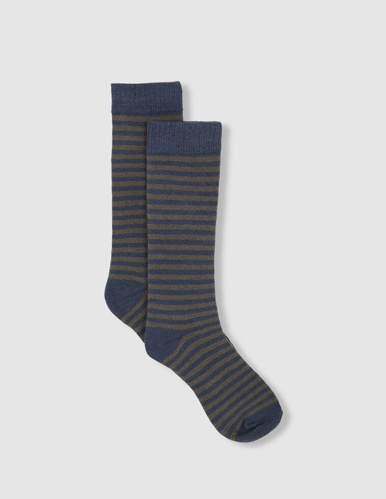 Chaussettes rayées vert pétrole