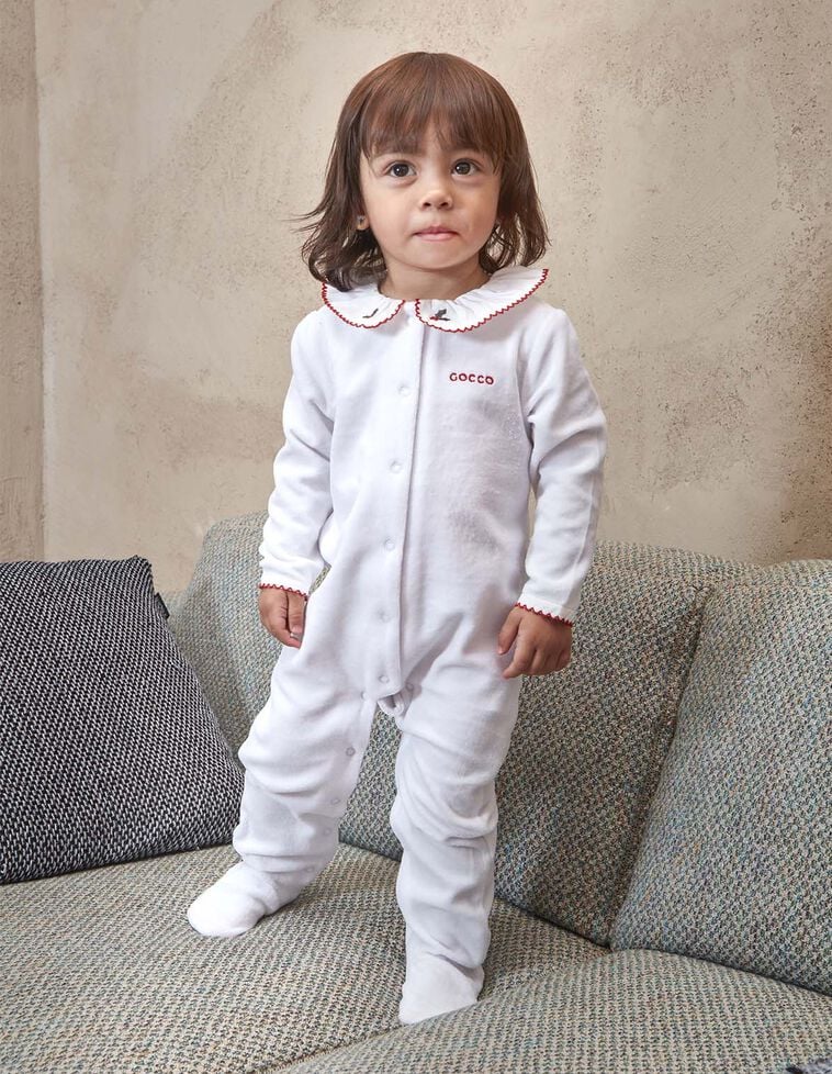 Pyjama en velours blanc de Noël