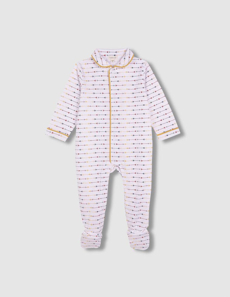 Pyjama en tricot imprimé flèches blanc