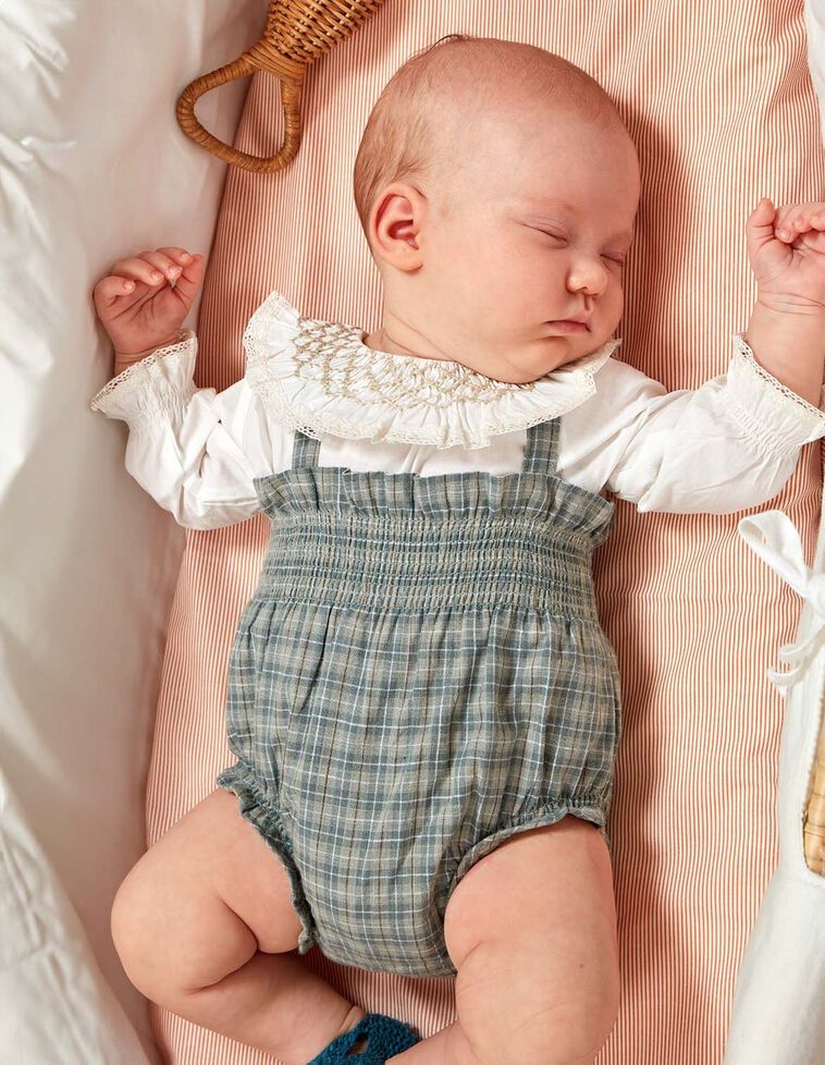 Camicia body con colletto smock bianca