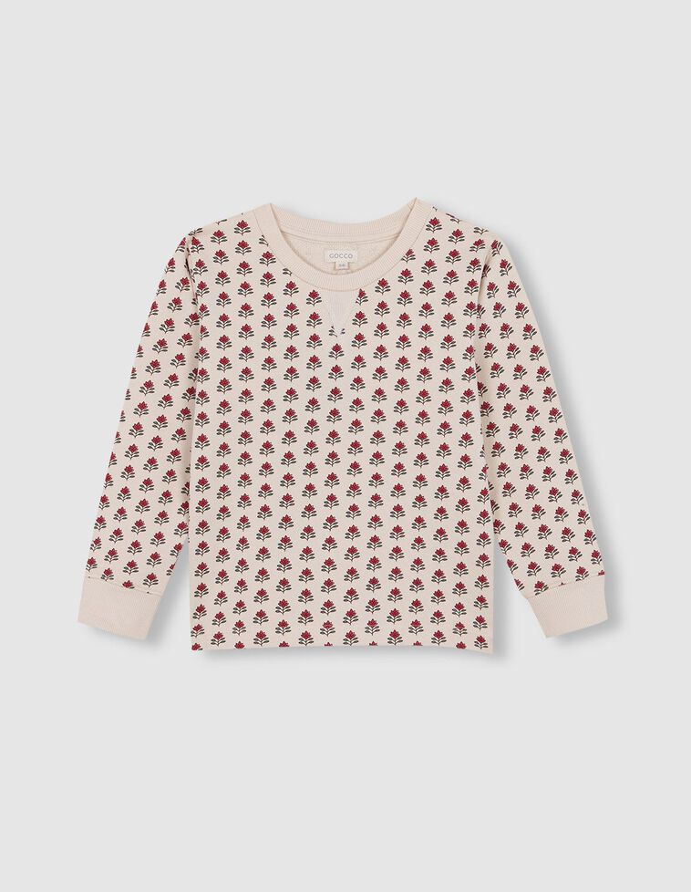 Sweat-shirt imprimé fleurs écru Sweat-shirt imprimé fleurs écru