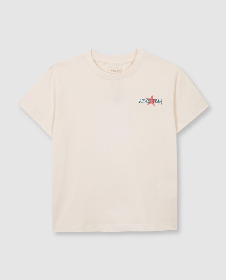 T-shirt avec &eacute;toile blanc
