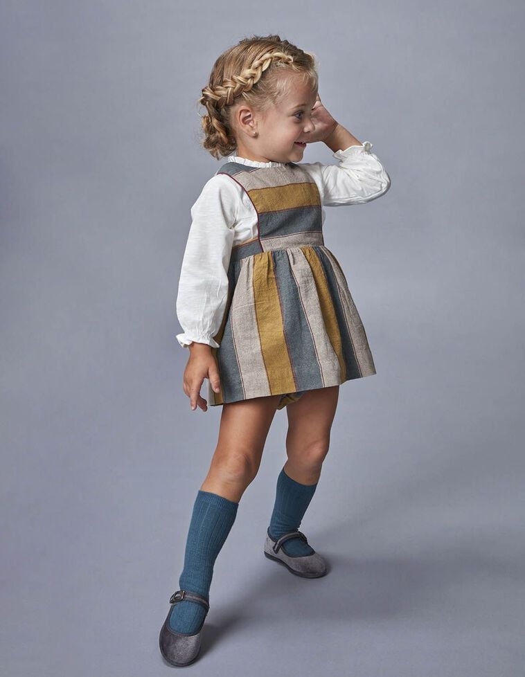 Robe chasuble à rayures verte Robe chasuble à rayures verte