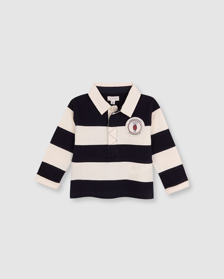 Polo bleu &agrave; rayures b&eacute;b&eacute;
