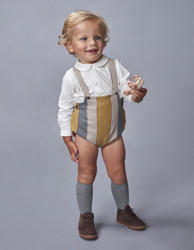 Short à rayures vert