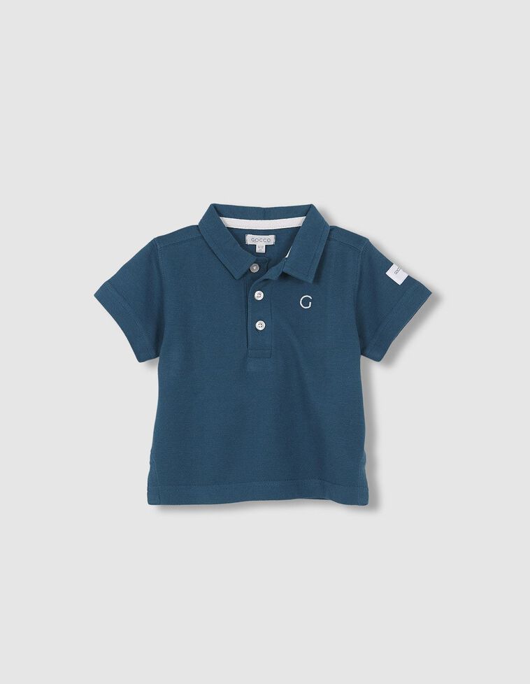 Polo in piqué color blu