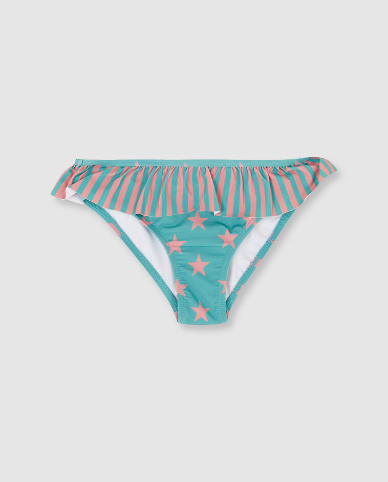 Culotte &agrave; &eacute;toiles bleu-vert
