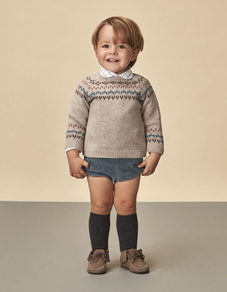 Pull Avec Relief Taupe