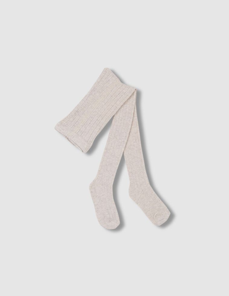 Collants de malha canelada  areia