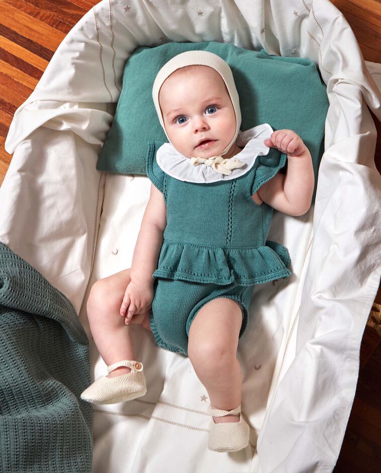 Babygrow de malha verde