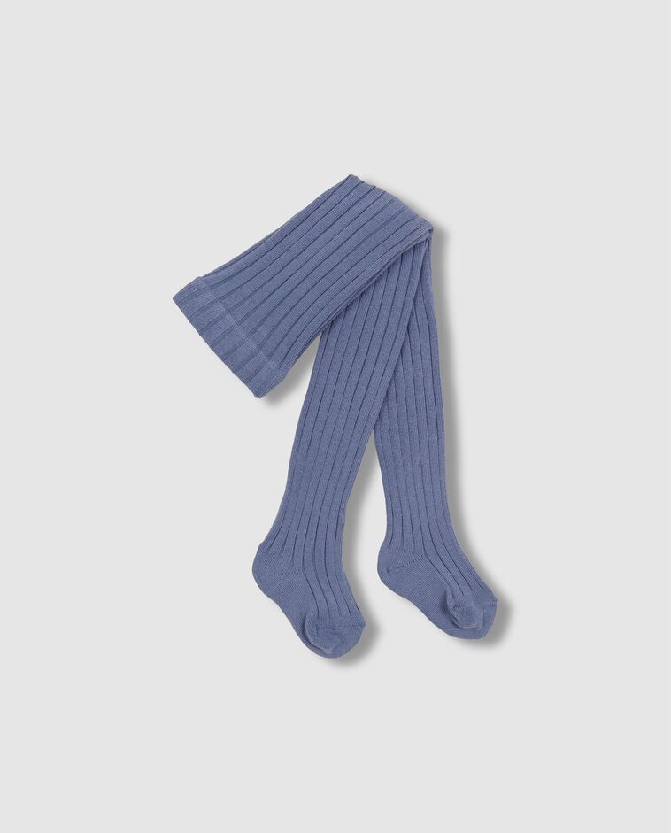 Calzamaglia basic a coste azzurro