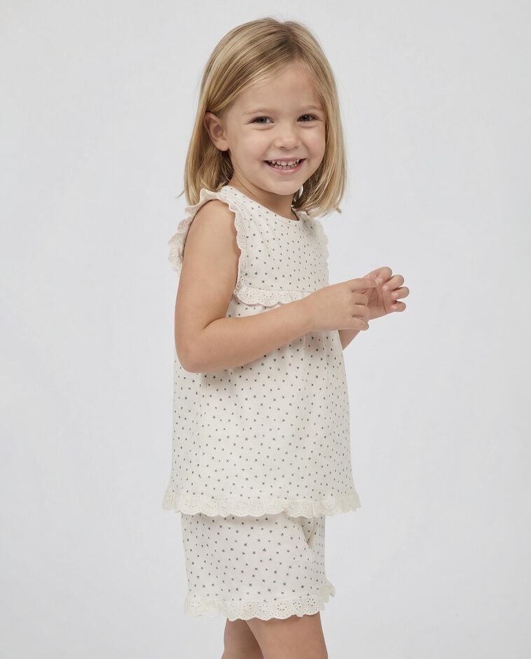 Pyjama en jersey imprim&eacute; blanc