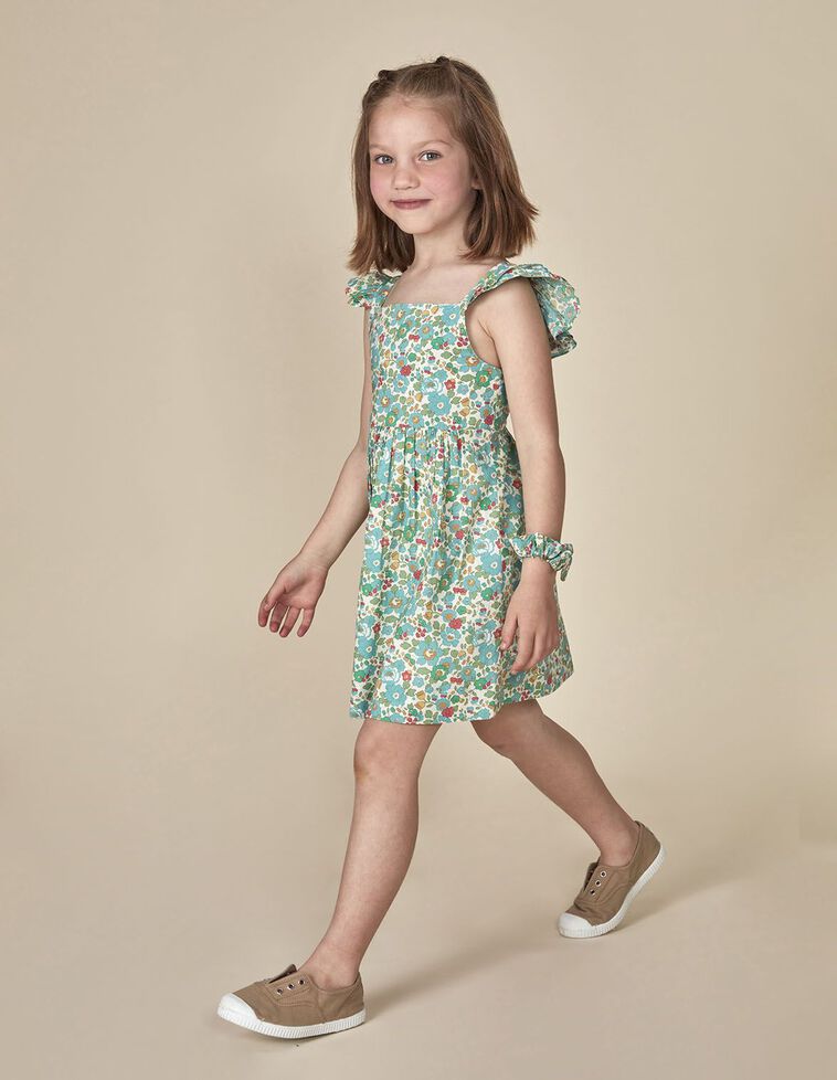Robe à imprimé liberty verte