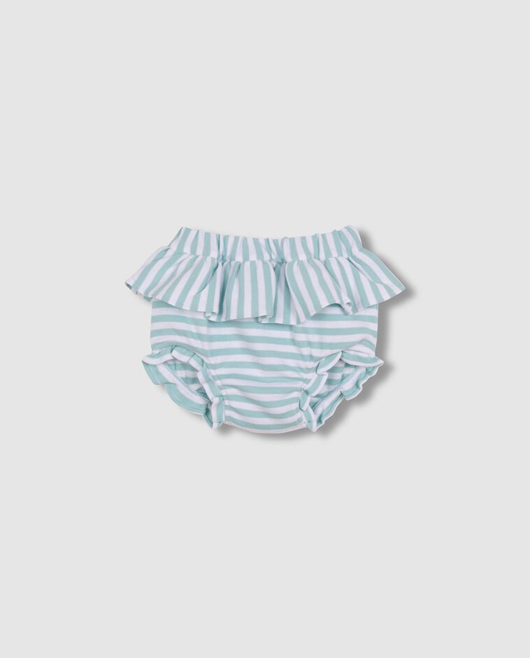 Culotte bouffante &agrave; rayures verte