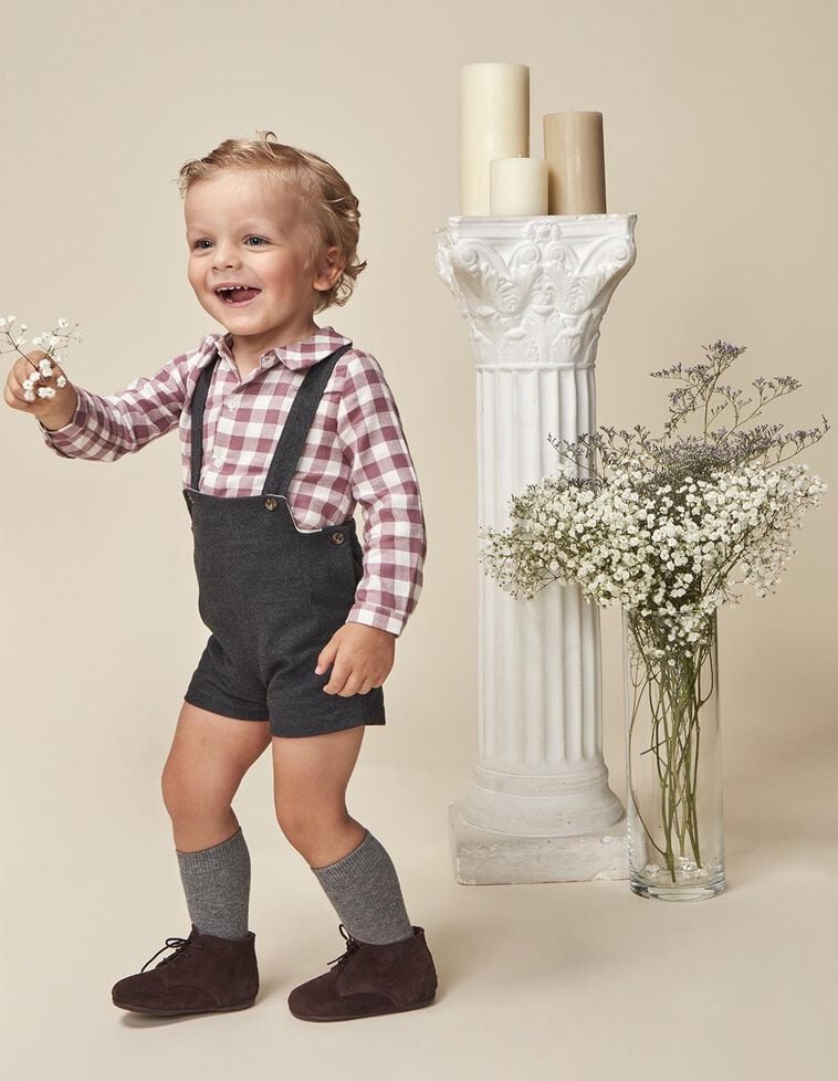 Chemise à carreaux vichy violette